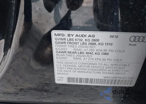 2018 Audi Sq5 3.0T Premium Plus from USA, damaged, VIN WA1C4AFY6J2211529